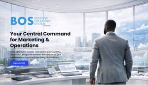 EM2-BOS Business Operating System presented as central command for marketing and operations