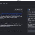 Google AI Mode answering what is FOCAS AMS and describing the Autonomous Marketing System built on the FOCAS Growth Framework